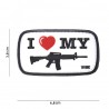 Patch 3D PVC I love my M4 avec velcro de la marque 101 Inc (444130-4092)