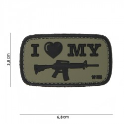 Patch 3D PVC I love my M4 avec velcro de la marque 101 Inc (444130-4093)