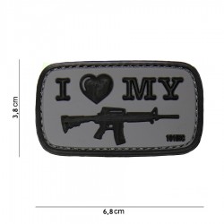 Patch 3D PVC I love my M4 avec velcro de la marque 101 Inc (444130-4094)