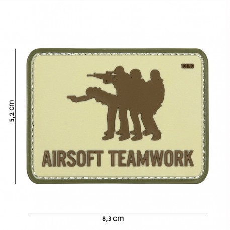 Patch 3D PVC Airsoft teamwork avec velcro de la marque 101 Inc (444130-4095)