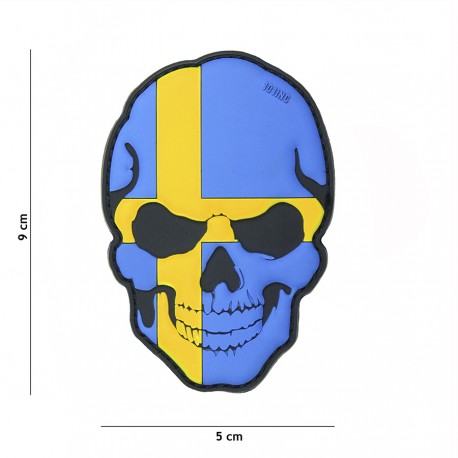 Patch 3D PVC Skull Sweden avec velcro de la marque 101 Inc (444130-5007)