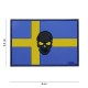 Patch 3D PVC Zweden + skull avec velcro de la marque 101 Inc (444130-5027)