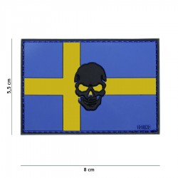 Patch 3D PVC Zweden + skull