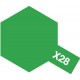 Peinture pour maquette plastique. La couleur est X28 Vert pré brillant 10 ml de la marque Tamiya (81528)