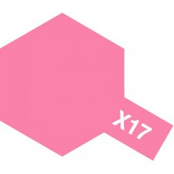 Peinture pour maquette plastique. La couleur est X17 Rose brillant 10 ml de la marque Tamiya (81517)