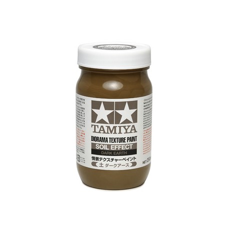 Peinture texture pour diorama. La couleur est Terre 250 ml de la marque Tamiya (87121)
