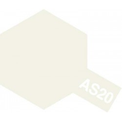 Peinture en spray pour maquette plastique. La couleur est AS20 Blanc insignia 100 ml de la marque Tamiya (86520)