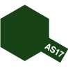 Peinture en spray pour maquette plastique. La couleur est AS17 Vert foncé 100 ml de la marque Tamiya (86517)