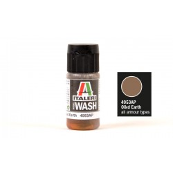 Jus pour maquette plastique. La couleur est terre grasse. La contenance du pot est de 20 ml. La marque est Italeri (4953AP)