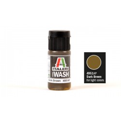 Jus pour maquette plastique. La couleur est brun foncé. La contenance du pot est de 20 ml. La marque est Italeri (4951AP)