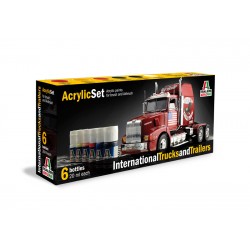 Set de peinture camions pour maquette. La contenance est de 6 flacons de 20 ml. La marque est Italeri (435AP)