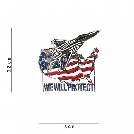 Badge métal We will protect de la marque 101 Inc (7031 | 441004-1299)