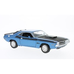 Miniature – Dodge Challenger 1970 bleu et noire 1/24 de la marque Welly (24029)