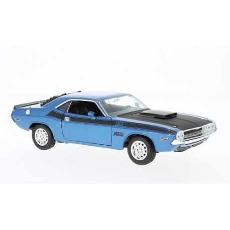 Miniature – Dodge Challenger 1970 bleu et noire 1/24 de la marque Welly (24029)