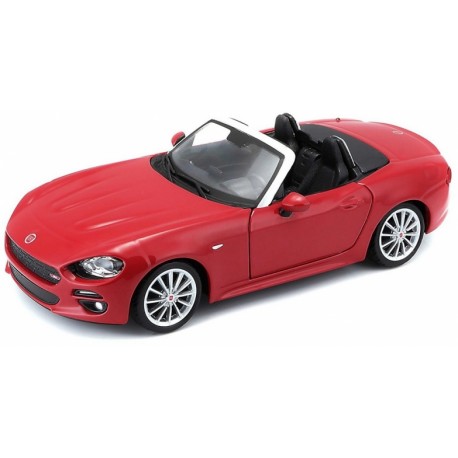 Miniature – Fiat 124 Spider rouge 1/24 de la marque Bburago (18-21083)