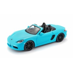 Miniature – Porsche 718 Boxster cabriolet bleu 1/24 de la marque Bburago (18-21087BL)