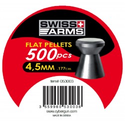 Plomb plat airgun 4.5 mm 0.48 gramme en boite de 500 plombs de la marque Swiss arms (053003)