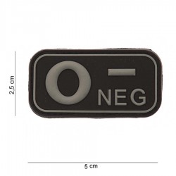 Patch 3D PVC groupe sanguin O négatif noir (avec velcro) de la marque 101 Inc (11174 | 444100-3509)