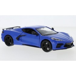 Miniature – Chevrolet Corvette C8 Stingray bleu de 2020 (à l’échelle 1/24) de la marque Motor max (79360)