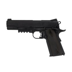 Réplique airsoft - Colt 1911 rail gun noir CO2 blow back de la marque Cybergun (180524)