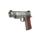 Réplique airsoft - Colt 1911 rail gun chrome et bois CO2 blow back full métal de la marque Cybergun (180530)