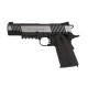 Réplique airsoft - Colt 1911 rail gun noir et chrome CO2 blow back full métal de la marque Cybergun (180525)