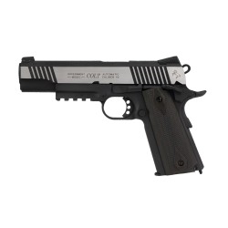 Colt 1911 railgun noir et chrome CO2 blowback