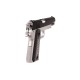 Réplique airsoft - Colt 1911 noir et silver ressort (métal et ABS – culasse métal) de la marque Cybergun (180131)