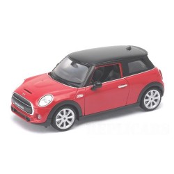Miniature – Mini cooper hatch rouge (à l’échelle 1/24) de la marque Welly (24058W)