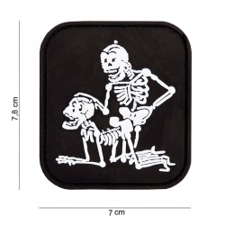 Patch 3D PVC Two skeletons noir