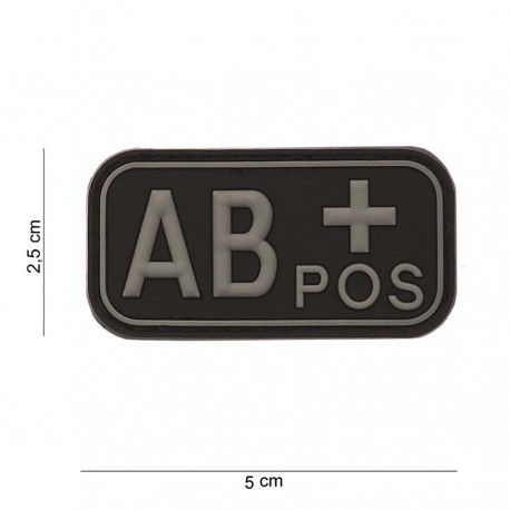 Patch 3D PVC groupe sanguin AB+ noir (avec velcro) de la marque 101 Inc (11178 | 444100-3505)