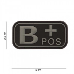 Patch 3D PVC groupe sanguin B+ noir (avec velcro) de la marque 101 Inc (11176 | 444100-3504)