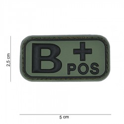 Patch 3D PVC groupe sanguin B+ vert (avec velcro) de la marque 101 Inc (13031 | 444100-7384)