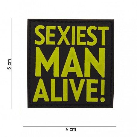 Patch 3D PVC Sexiest man alive jaune (avec velcro) de la marque 101 Inc (12023 | 444120-7393)