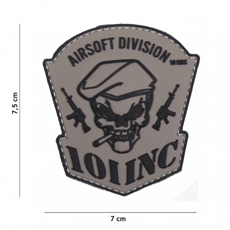 Patch 3D PVC Airsoft division gris (avec velcro) de la marque 101 Inc (18081 | 444130-5159)