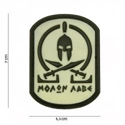 Patch 3D PVC Molon labe blanc (avec velcro) de la marque 101 Inc (12004 | 444110-3580)