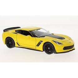 Miniature – Chevrolet Corvette Z06 jaune 2017 (à l’échelle 1/24) de la marque Welly (24085W)
