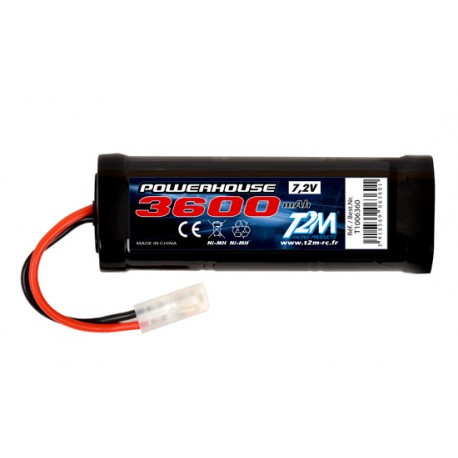 Batterie Ni-Mh 7.2V - 3600 mAh cosse tamiya large de la marque T2M (T1006360)