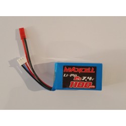 Batterie Li-Po 7.4V - 1100 mAh 25C cosse bec femelle de la marque Maxcell (Z03L252S1100)
