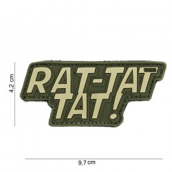 Patch 3D PVC Rat tat tat vert