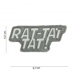 Patch 3D PVC Rat tat tat gris (avec velcro) de la marque 101 Inc (14051 | 444130-3948)