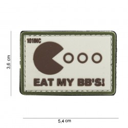 Patch 3D PVC Eat my bb's vert et sable (avec velcro) de la marque 101 Inc (14065 | 444100-3938)