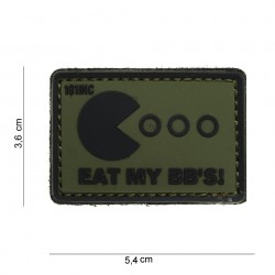 Patch 3D PVC Eat my bb's vert et noir (avec velcro) de la marque 101 Inc (14064 | 444100-3940)