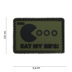 Patch 3D PVC Eat my bb's vert et noir