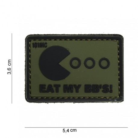Patch 3D PVC Eat my bb's vert et noir (avec velcro) de la marque 101 Inc (14064 | 444100-3940)