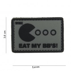 Patch 3D PVC Eat my bb's gris et noir (avec velcro) de la marque 101 Inc (14066 | 444100-3939)