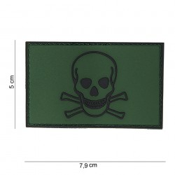 Patch 3D PVC Skull and bones vert (avec velcro) de la marque 101 Inc (10070 | 444180-3742)