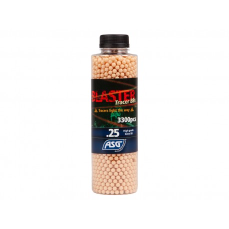 Airsoft - Bille Blaster tracer rouge 0.25 gramme en pot de 3300 billes de la marque ASG (19465)