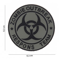 Patch 3D PVC Zombie outbreak respons team gris et noir (avec velcro) de la marque 101 Inc (13008 | 444150-3709)