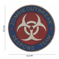 Patch 3D PVC Zombie outbreak respons team rouge et bleu (avec velcro) de la marque 101 Inc (13007 | 444150-3707)